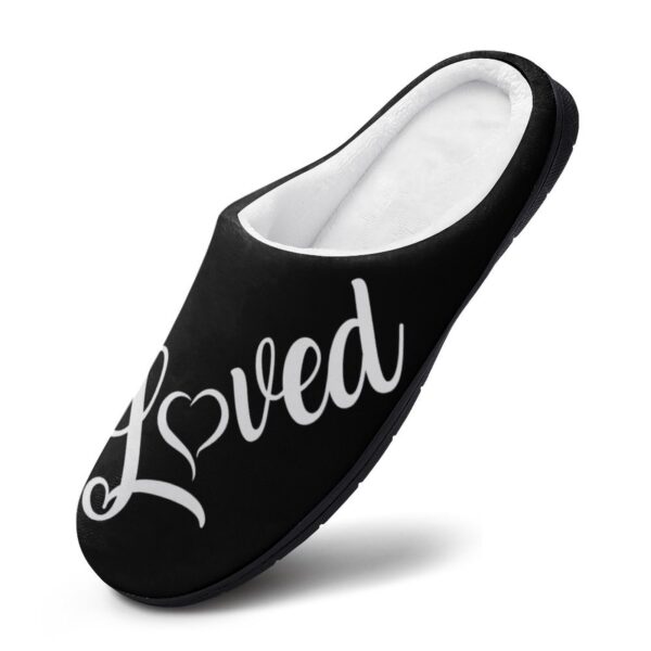 Loved B/W Custom Women's Cotton Slippers for Indoor Wear - Image 3