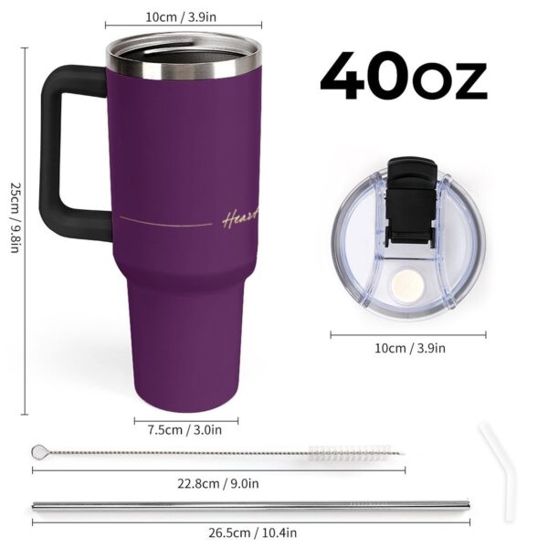 40oz Insulated Tumbler with Handle and Straw - Image 3