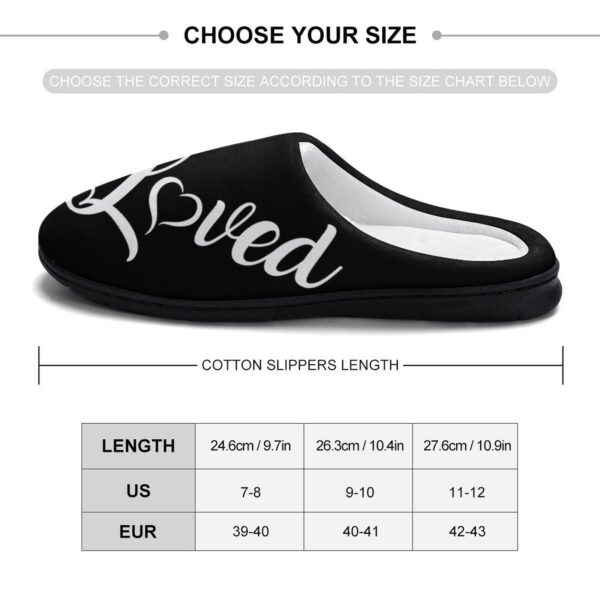 Loved B/W Custom Women's Cotton Slippers for Indoor Wear - Image 2