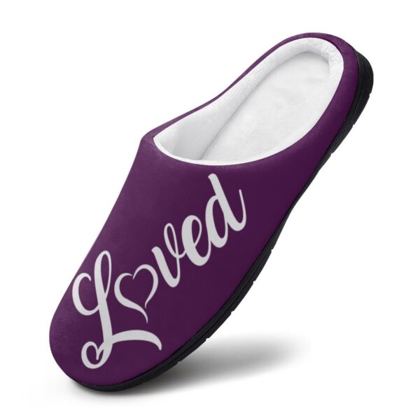 (Purple Loved) Custom Women's Cotton Slippers for Indoor Wear - Image 4