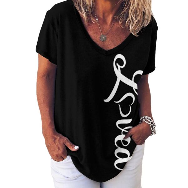 Loved B/W Custom Short Sleeve T-Shirts NZ109  Printed Tees