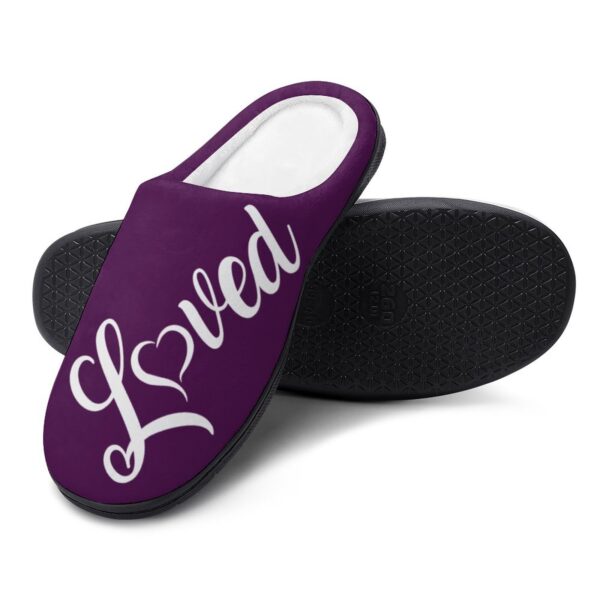 (Purple Loved) Custom Women's Cotton Slippers for Indoor Wear