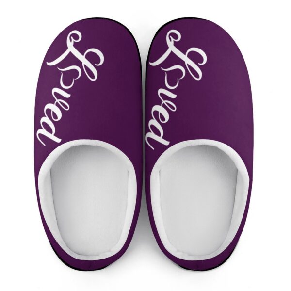 (Purple Loved) Custom Women's Cotton Slippers for Indoor Wear - Image 7