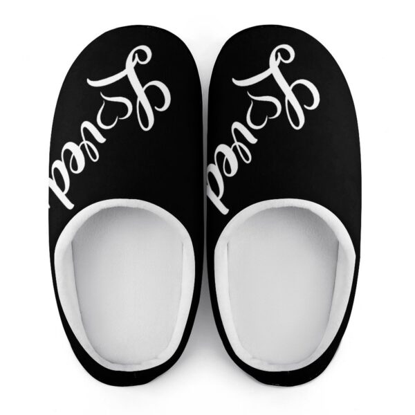 Loved B/W Custom Women's Cotton Slippers for Indoor Wear - Image 7