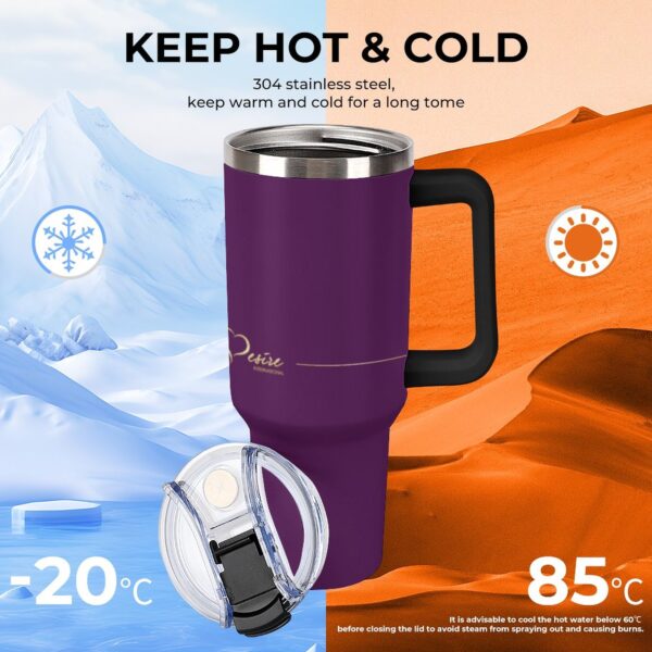 40oz Insulated Tumbler with Handle and Straw - Image 5