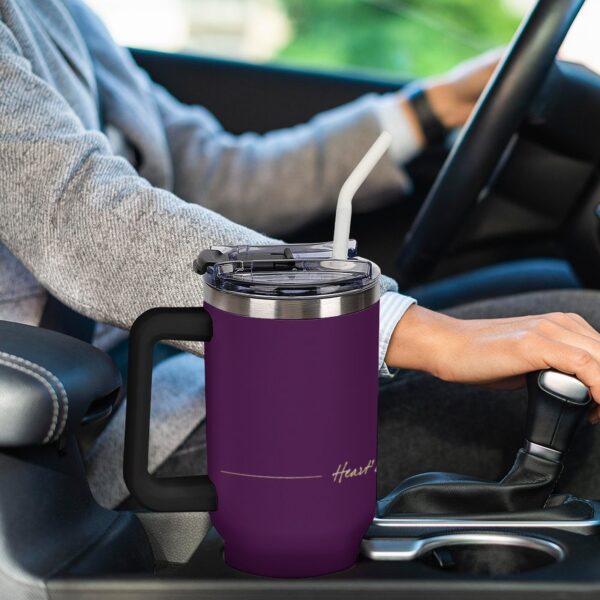 40oz Insulated Tumbler with Handle and Straw - Image 7