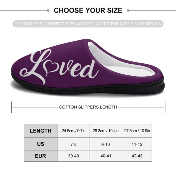 (Purple Loved) Custom Women's Cotton Slippers for Indoor Wear - Image 3