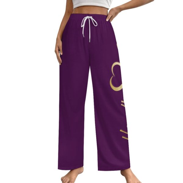 (Heart's Desire) Drawstring Women Wide Leg Pajamas Pants - Image 3