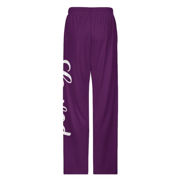 (Purple Loved) Faux Cotton Drawstring Women Wide Leg Pajamas Pants - Image 6